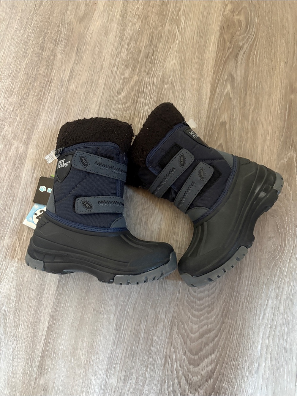 Kids Navy Blue Winter Snow Boots - Insulated Waterproof